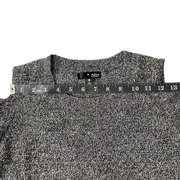 Aqua Women's Gray Cashmere Medium Twist Circle Arm Cutout Cashmere Sweater - Picture 9 of 12